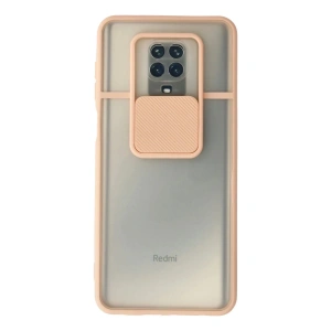 Newface Xiaomi Redmi Note 9 Pro Kılıf Palm Buzlu Kamera Sürgülü Silikon - Pembe