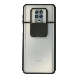 Newface Xiaomi Redmi Note 9 Pro Kılıf Palm Buzlu Kamera Sürgülü Silikon - Siyah