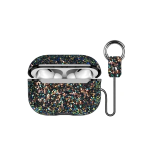 Onegif Airpods Pro 2 (2.nesil) Bright Simli Airpods Kapak - Siyah