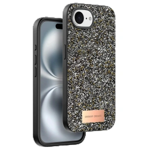 Onegif Apple iPhone 16E Bright Simli Kapak - Gümüş