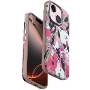Onegif iPhone 14 Flower Series Magsafe Kapak - Pembe