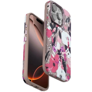 Onegif iPhone 14 Pro Max Flower Series Magsafe Kapak - Pembe