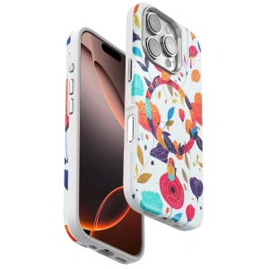 Onegif iPhone 16 Pro Max Flower Series Magsafe Kapak - Beyaz