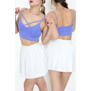 Önü Çapraz Askılı Kaplı Büstiyer Koyulila - 9022.125.