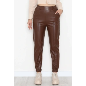 Önü Çımalı Jogger Pantolon Kahve - 51210.1779.