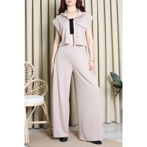 Örme Modal Yelekli Takım Taş - 55132.701.