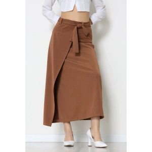 Ottoman Kuşaklı Etek Açıkkahve - 60623.2126.