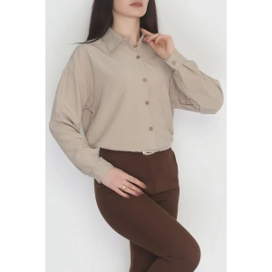 Oversize Gömlek Bej2 - 0012.053.