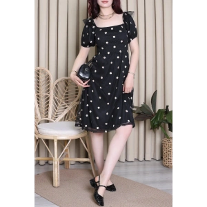 Papatya Detay Elbise Siyah - 71598.155.