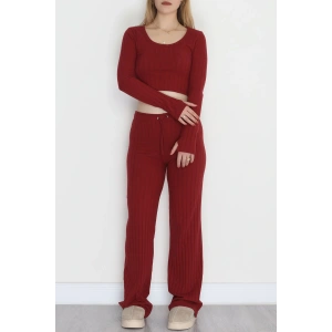 Parmak Geçmeli İnterlok Fitilli Takım Bordo - 90959.1748.