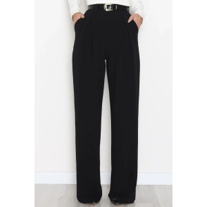 Pileli Palazzo Pantolon Siyah - 51047.1999.