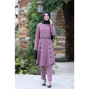 Pileli Takım Elbise MC0035 Gül Kurusu