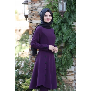 Pileli Takım Elbise MC0035 Mürdüm