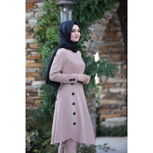 Pileli Takım Elbise MC0035 Pudra