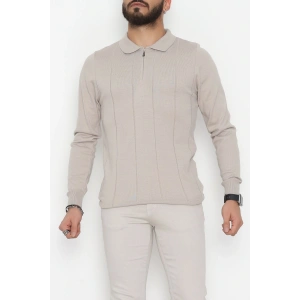 Polo Yaka Erkek Triko Sweat Vizon - 42529.2052.