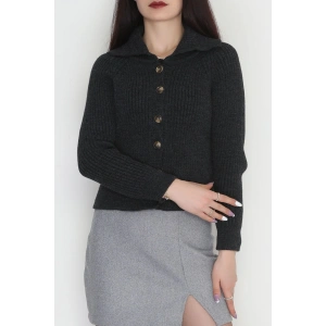 Polo Yaka Triko Hırka Antrasit - 2283.1765.