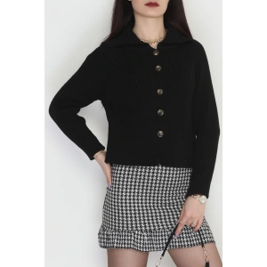 Polo Yaka Triko Hırka Siyah - 2283.1765.