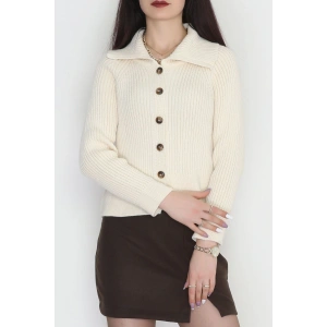 Polo Yaka Triko Hırka Taş - 2283.1765.