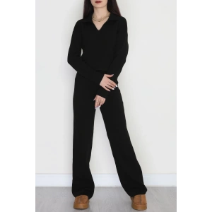 Polo Yaka Triko İkili Takım Siyah - 9191.1765.