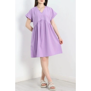 Poplin Kumaş Elbise Lila - 40978.701.