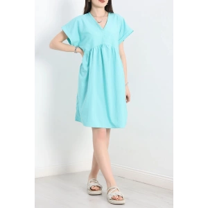 Poplin Kumaş Elbise Turkuaz - 40978.701.