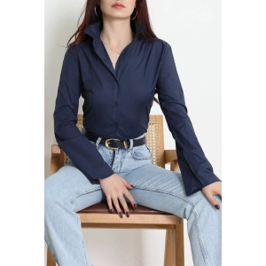 Poplin Kumaş Fit Gömlek Lacivert - 44008.2118.