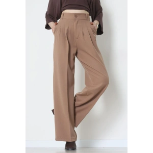 Premium Pileli Palazzo Pantolon Latte - 51609.683.