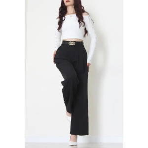 Premium Pileli Palazzo Pantolon Siyah - 51609.683.