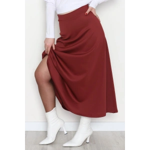 Puf Scuba Kumaş Uzun Etek Bordo - 51104.1355.