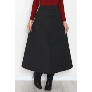 Puf Scuba Kumaş Uzun Etek Siyah - 51104.1355.