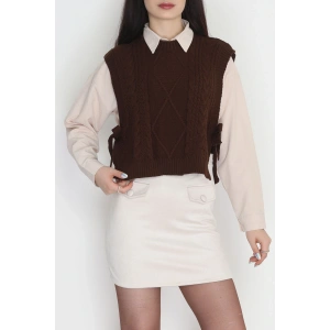 Püsküllü Süveter Kahve - 355.1577.