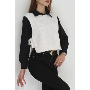 Püsküllü Süveter Latte - 355.1577.