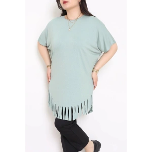 Püsküllü Viskon Büyük Beden Tunik Mint - 70913.1969.