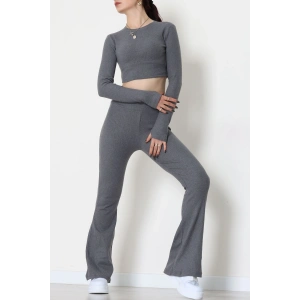 Raporlu Ribana Likralı Takım Füme - 55000.1567.