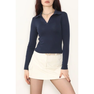 Ribana Kumaş Polo Yaka Body Lacivert - 21938.200.