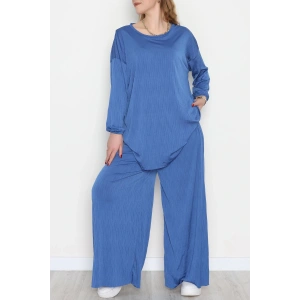 Sandy Crash Kumaş İkili Takım İndigo - 42667.1949.