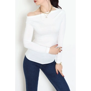 Sandy Kayık Kaya Bluz Ekru - 42802.1949.