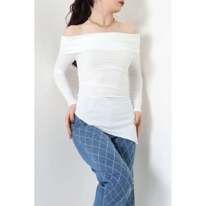 Sandy Madonna Yaka Bluz Ekru - 42804.1949.