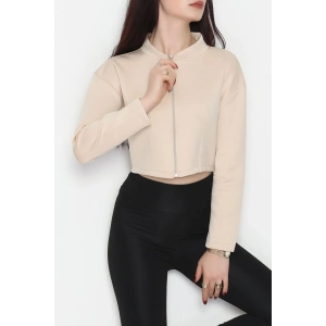 Scuba Fermuarlı Ceket Bej - 1067.2119.