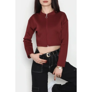 Scuba Fermuarlı Ceket Bordo - 1067.2119.