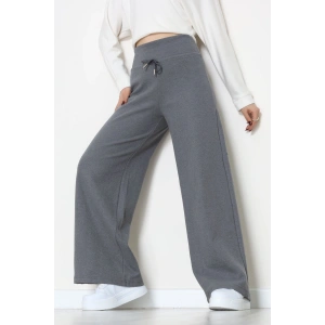 Selanik Kumaş Lastikli Palazzo Pantolon Antrasit - 51227.1567.