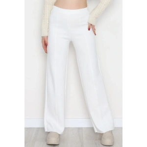 Selanik Kumaş Palazzo Pantolon Krem - 51036.1837.