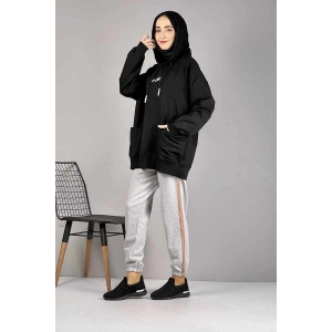 Şerit Detaylı Eşofman Altı Gri Taba