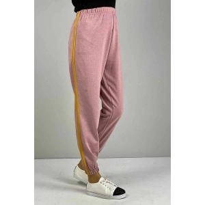 Şerit Detaylı Eşofman Altı Pudra Sarı