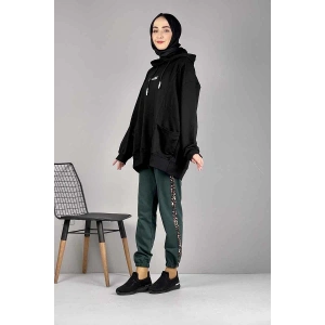 Şerit Detaylı Eşofman Altı Yeşil