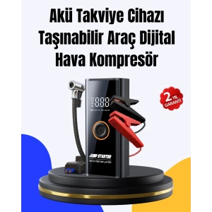 SOS Fenerli Akü Takviye Cihazı Dijital Kompresör Powerbank