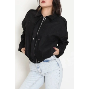 Süet Bomber Ceket Siyah - 8777.179.