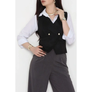 Süet Oversıze Yelek Siyah - 6262.424.