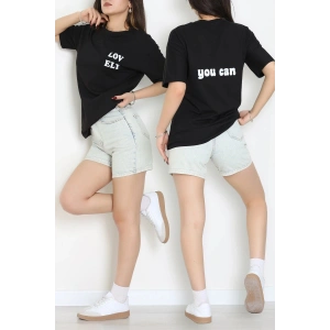 Suprem Baskılı Oversize Tişört Siyah - 31888.1878.