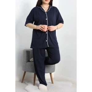 Süprem Büyük Beden Düğmeli Pijama Takımı Laci - 50717.1950.